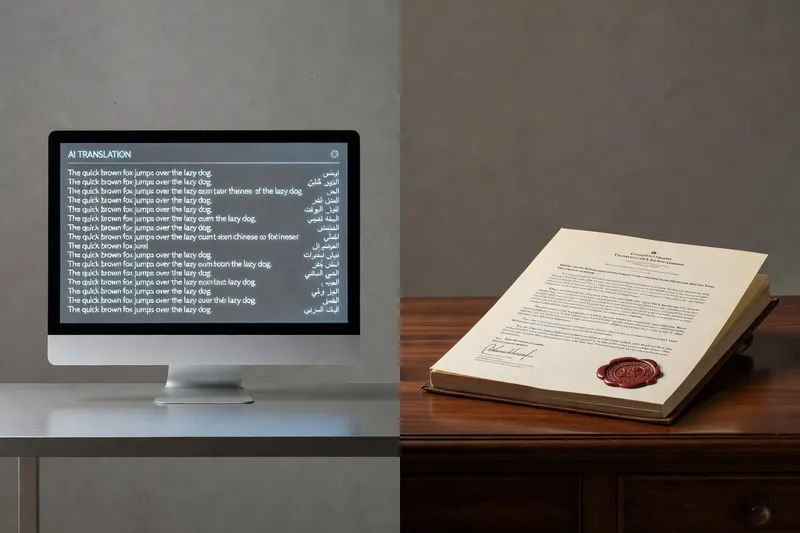 Comparaison traduction IA automatique et traduction assermentée par expert judiciaire