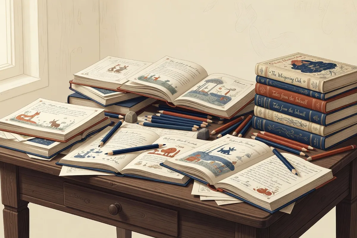 Étagère de bibliothèque avec albums jeunesse russes et français côte à côte