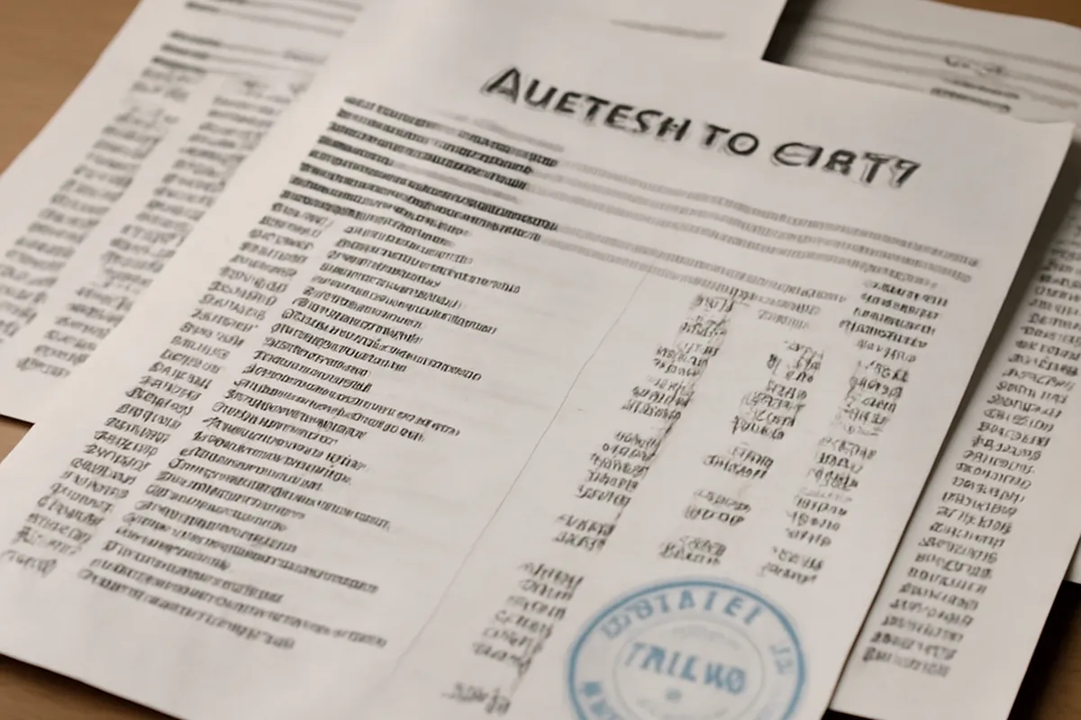 Relevé bancaire russe en cyrillique avec colonnes de chiffres et tampon bancaire