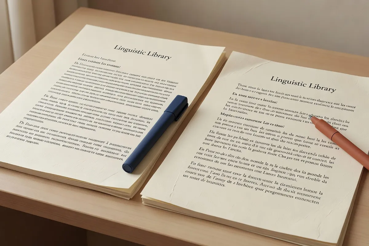 Tableau d'équivalences entre diplômes russes et français avec stylo et documents universitaires