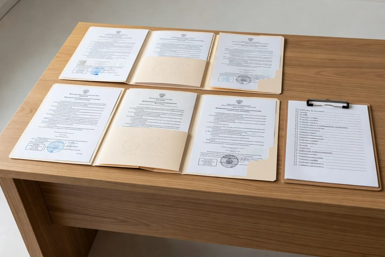 Dossier de documents russes apostillés pour titre de séjour en France
