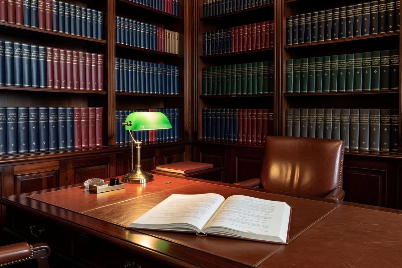 Bureau parisien avec livres de droit français et russe